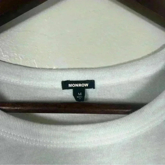 Monrow Striped White Tee - Picture 3 of 6